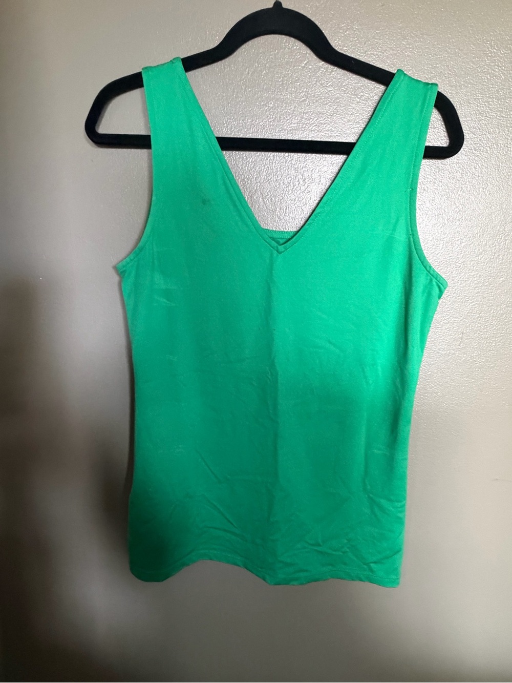 INC International Bright Green V-Neck Tank Top/ Reversable Scoop Neck